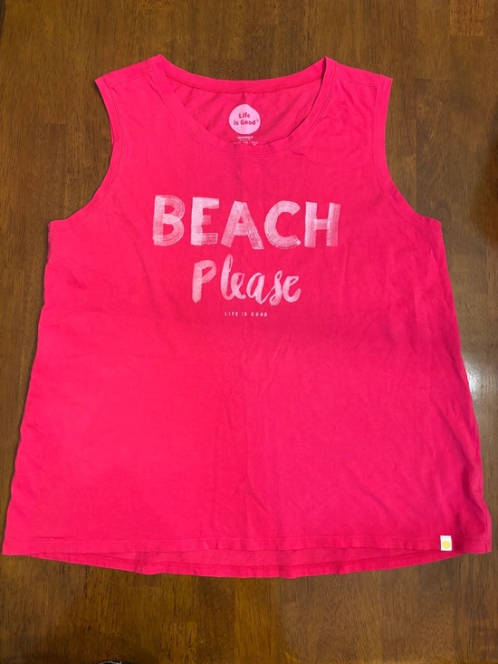 Life Is Good Tops - Life is Good Pink "Beach Please" Sleeveless Tank Medium